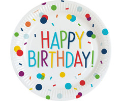 Happy Birthday Dots Bordjes | 8 Stuks