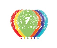 Ballonnen Multicolor 12 Stuks | Cijfer 7