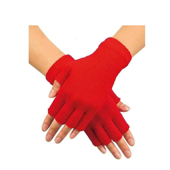 Korte Vingerloze Handschoenen | Rood