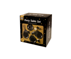 Partytafel Set 8 Personen | Gold/black