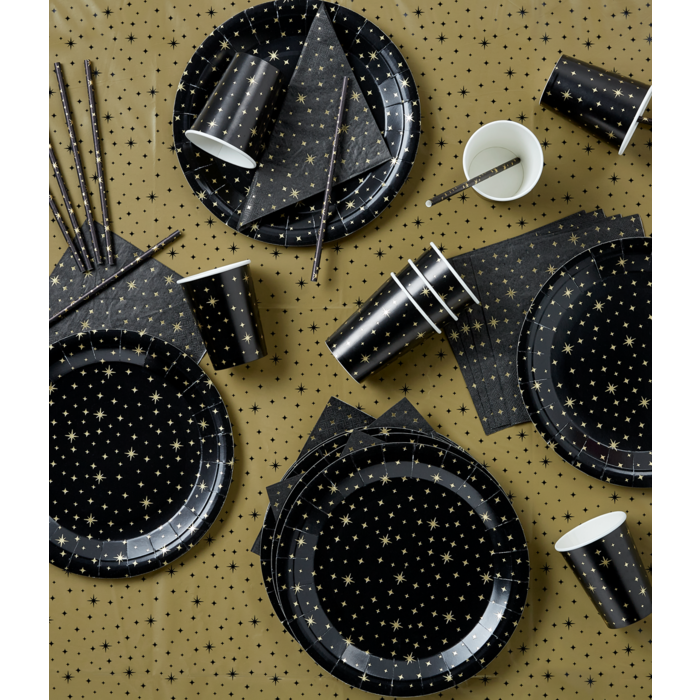 Partytafel Set 8 Personen | Gold/black