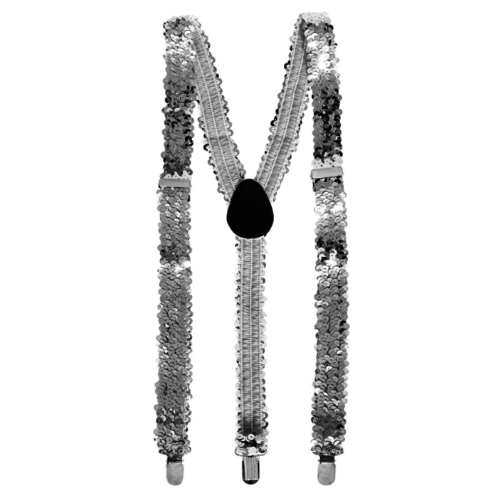 Glamour Paillet Bretellen Zilver | One Size