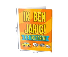 Windowsign | Ik ben jarig 3x Toeteren