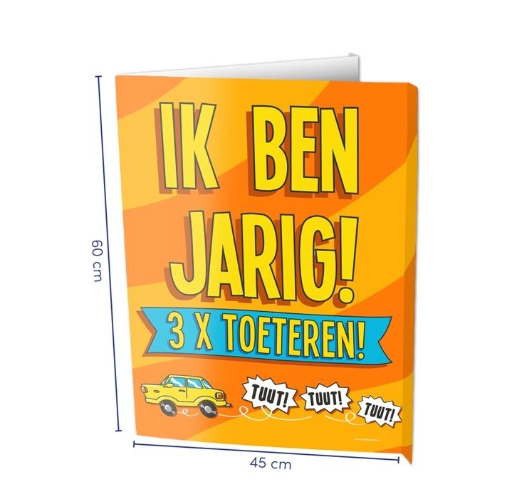 Windowsign | Ik ben jarig 3x Toeteren