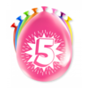 Verjaardag Ballonnen Multicolor 8 Stuks | Cijfer 5