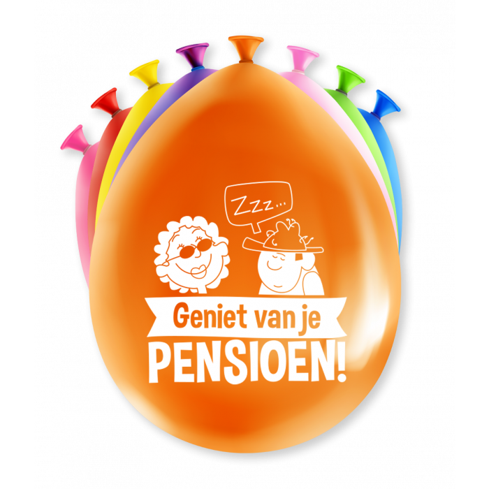 Ballonnen Multicolor  8 Stuks | Pensioen