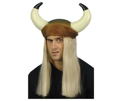 Vikinghelm Met Pruik | Blond