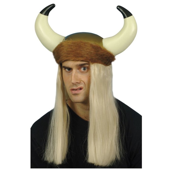 Vikinghelm Met Pruik | Blond