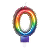 Cijfer Folieballon Kaarsje Multicolor  | Cijfer 0