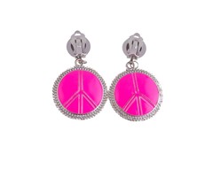 Peace Oorbellen Roze Fluo | Hippie