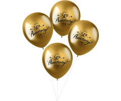 Ballonnen  50ste Jubileum | Goud | 4 Stuks
