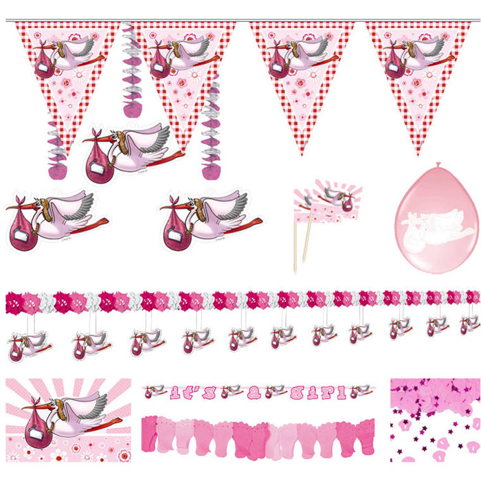 Partyset Geboorte Meisje | Feestpakket