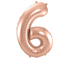 Cijfer 6  Folieballon Rosé Gold | 86cm