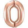 Cijfer 0  Folieballon Rosé Gold | 86cm