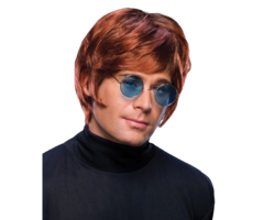 Pruik Elton John | Bruin/ Ros