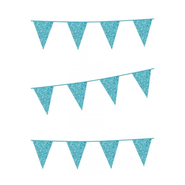 Vlaggenlijn Glitter / Lichtblauw | 6m