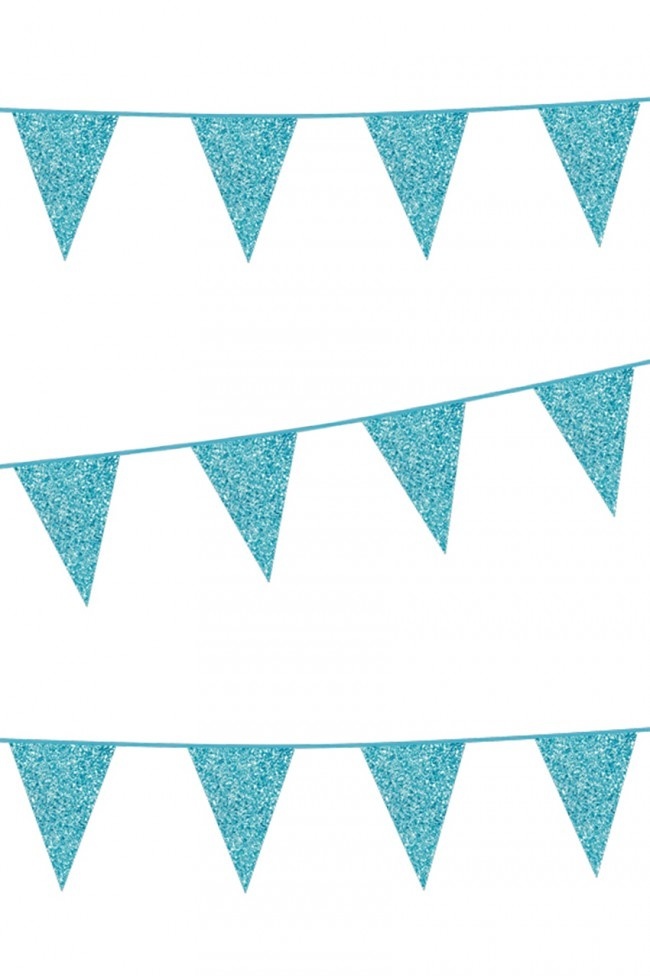 Vlaggenlijn Glitter / Lichtblauw | 6m