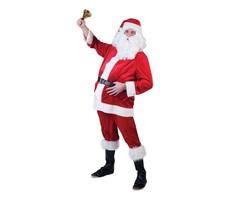 Kerstmankostuum Fluweel | 4 Delig