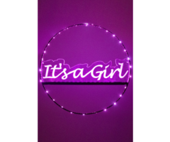 Deur- Raamcirkel It's a girl | Met lichtjes