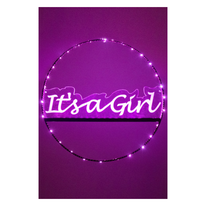 Deur- Raamcirkel It's a girl | Met lichtjes