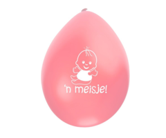 Ballonnen Geboorte 'n Meisje 8 Stuks