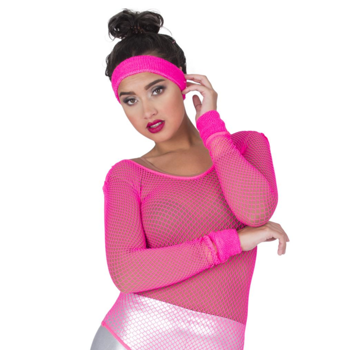 Sweatband Set Fluo Roze | Haarband + 2 Armbandjes