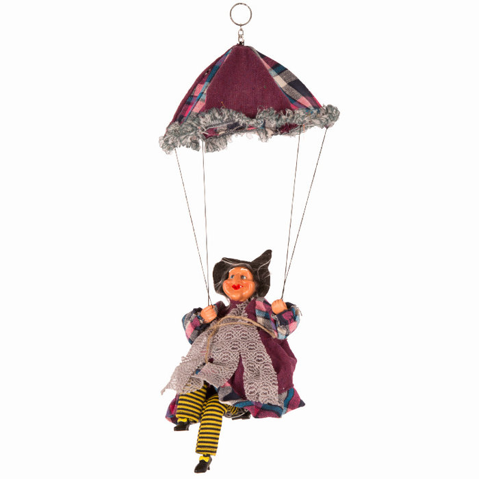 Heks Aan Parachute | Halloween Heks | Paars/Blauw