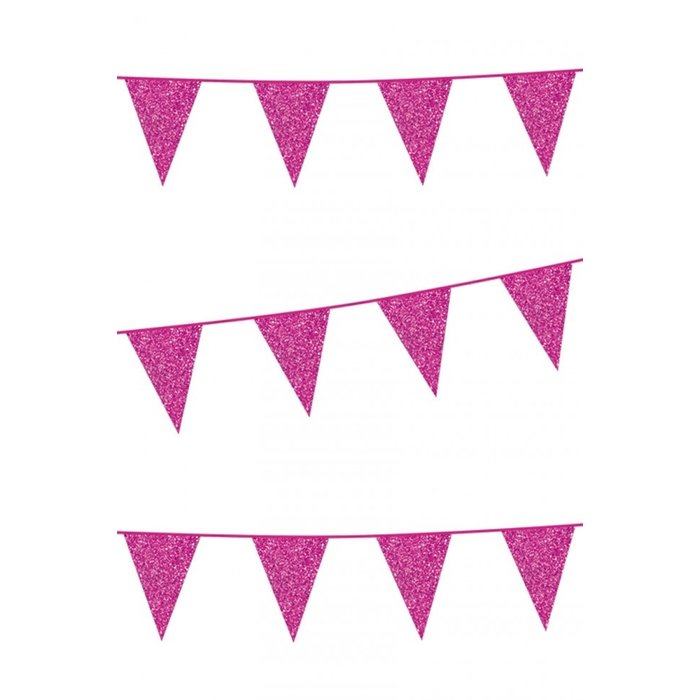 Vlaggenlijn Glitter / Roze | 6m