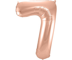 Cijfer 7  Folieballon Rosé Gold | 86cm