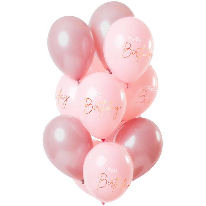 Happy Birthday Ballonnen | Rosé/Roze  Elegant