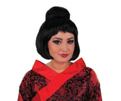 Chinese Geisha Pruik | Dot Zwart