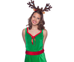 Diadeem Rendier + LED | Gewei en oren