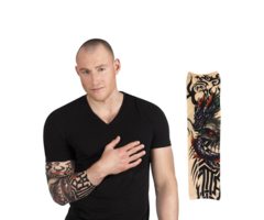Nep Tattoo Sleeve Arm | Dragon & Skull
