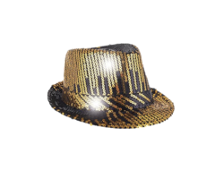 Glitterhoed Paillet Al Capone | Goud