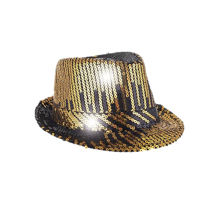 Glitterhoed Paillet Al Capone | Goud