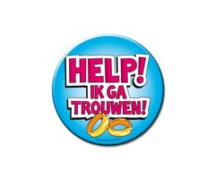 Button Vrijgezellen 'Help ik ga trouwen'