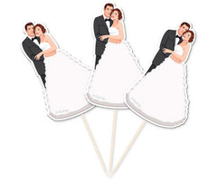 Prikkertjes Huwelijk | Bruid & Bruidegom | 10  Stuks