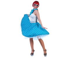 Rock' N Roll Rok | Bolletjes Blauw | Dames