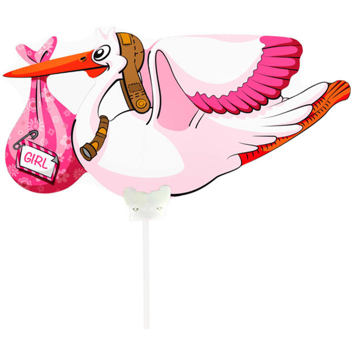 Follieballon Mini Geboorte Meisje op stokje