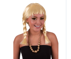 Pruik Heidi | Blond Vlechtjes