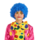 Pruik Krullen Blauw |  Clown