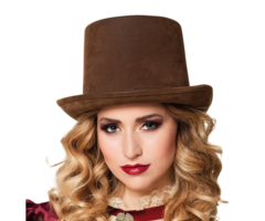 Bruine Hoge Hoed | Steampunk | Unisex | Deluxe