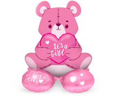 Ballon op Voet | Teddybeer It's a girl