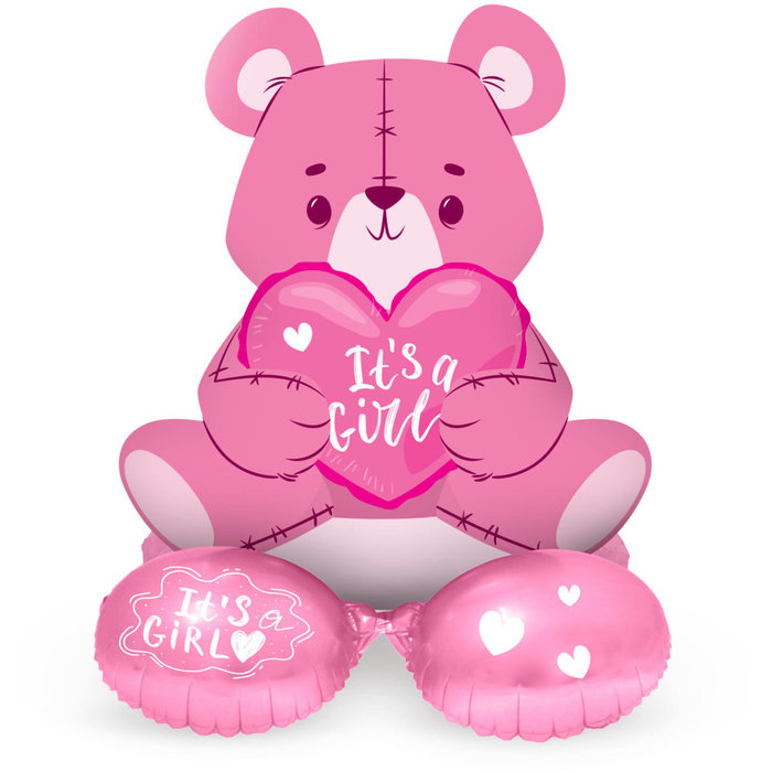Ballon op Voet | Teddybeer It's a girl