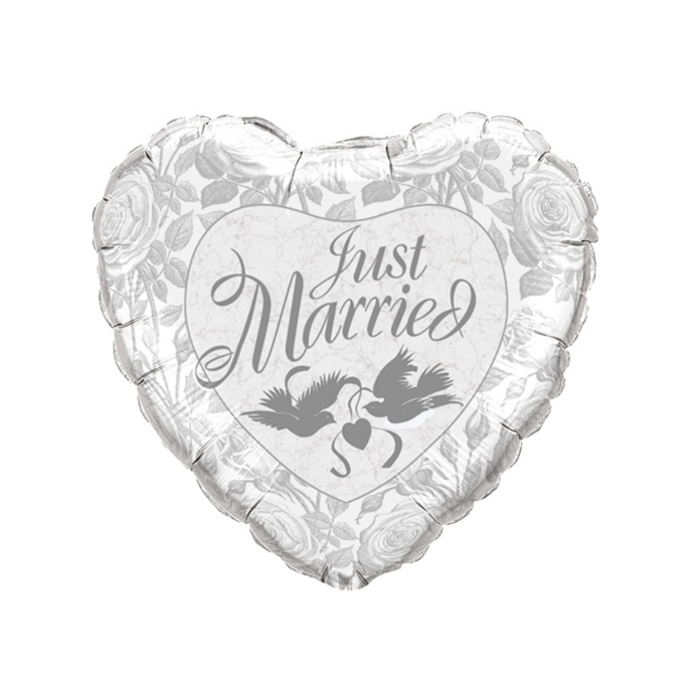 Just Married Zilver Huwelijk Folieballon 36inch