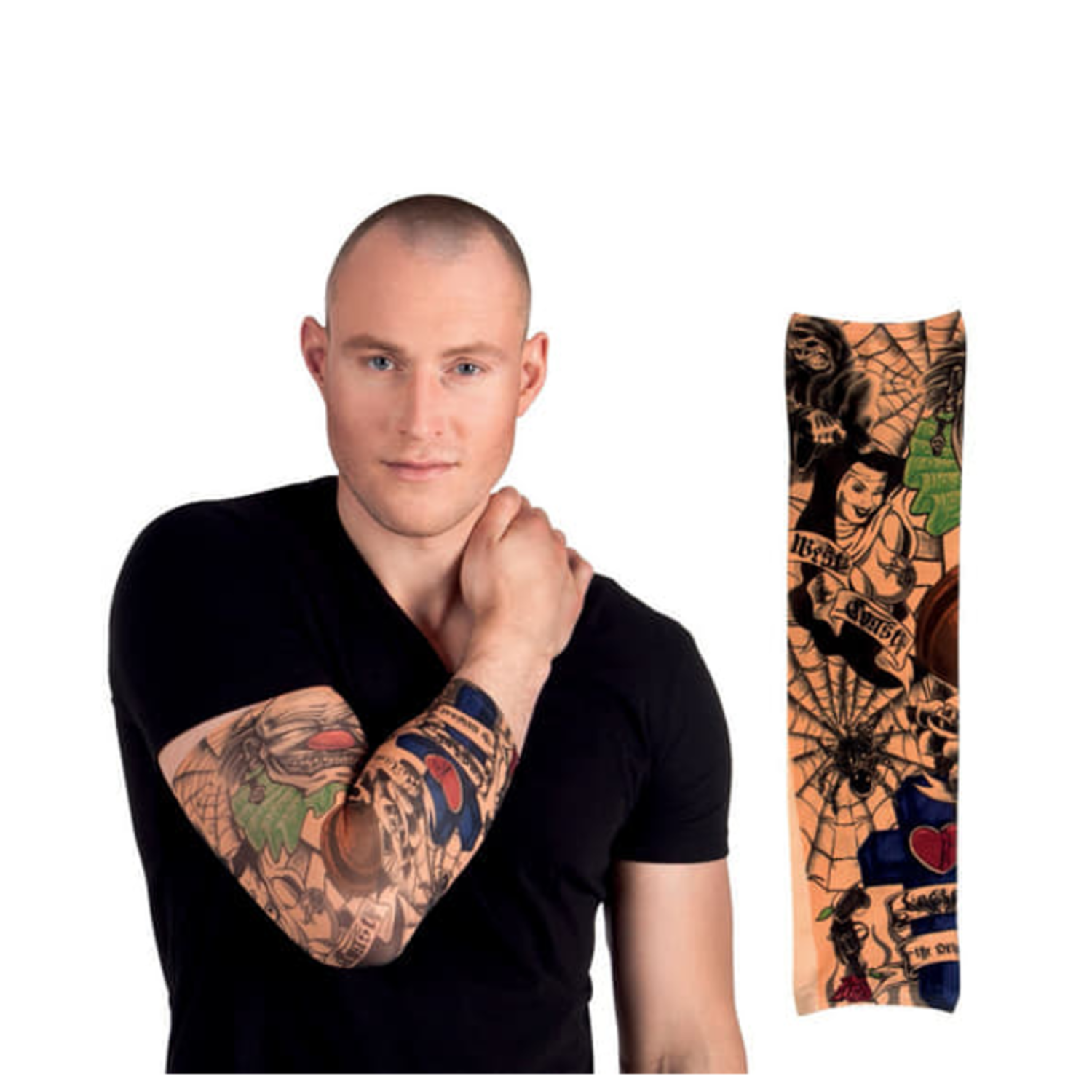 servet nadering server Nep Tattoo Sleeve Arm | Country & Skeletons - Feestwinkel Bart Gees