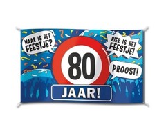 Gevelvlag  XXL | 80 Jaar Hoera! | 150cmx90cm