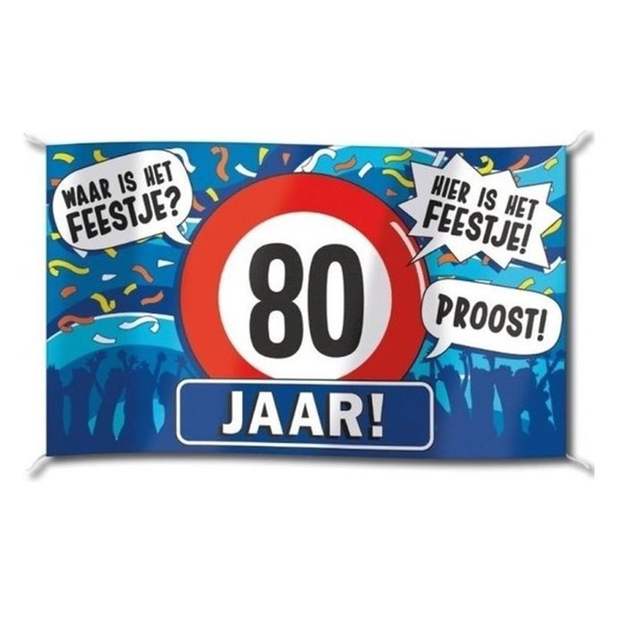 Gevelvlag XXL | 80 Jaar Hoera! | 150cmx90cm