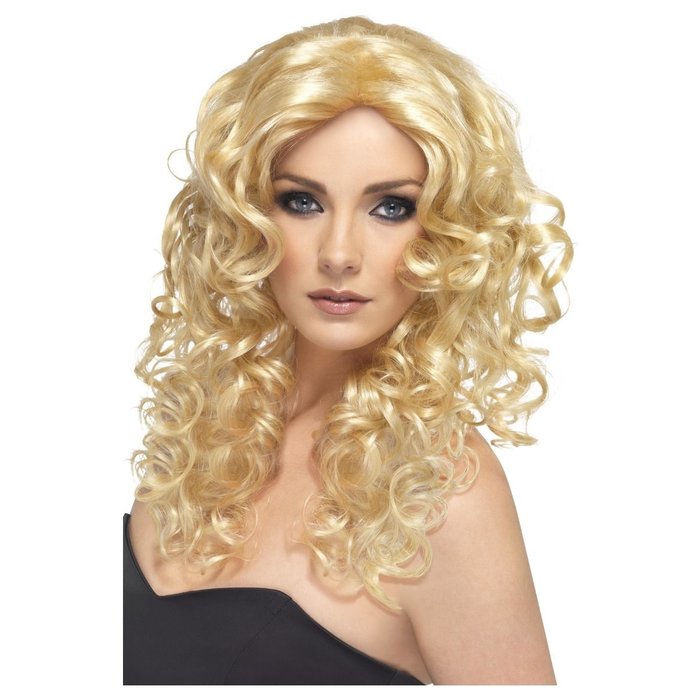 Glamour Girl Pruik | Lang Krullend | Blond