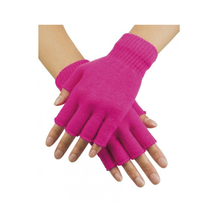Korte Vingerloze Handschoenen | Fluo Roze